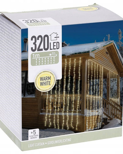 Užuolaida ŠVIEČIANTI Kalėdinė girlianda lauko sodo lemputės 100x200 cm