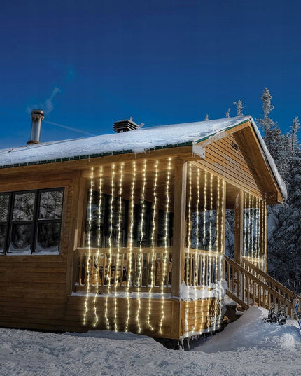 Užuolaida ŠVIEČIANTI Kalėdinė girlianda lauko sodo lemputės 100x200 cm