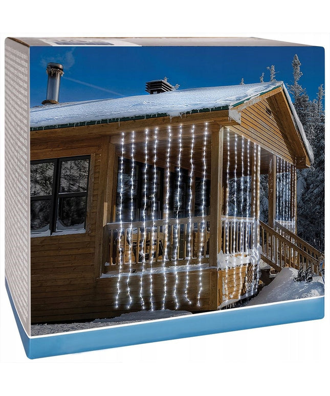 Šviečianti užuolaida Kalėdinė girlianda lauko sodo lemputės 100x200 cm