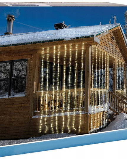 Užuolaida ŠVIEČIANTI Kalėdinė girlianda lauko sodo lemputės 100x200 cm