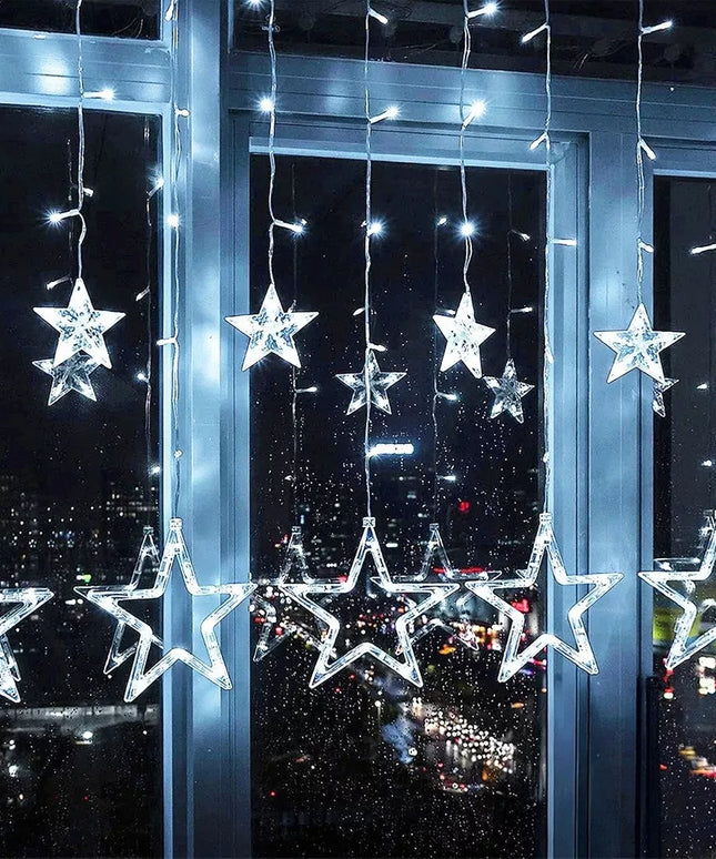 ŠVIEČIANTI užuolaida, kalėdinė girlianda, lauko sodo lemputės, 120 LED, 2,5 m