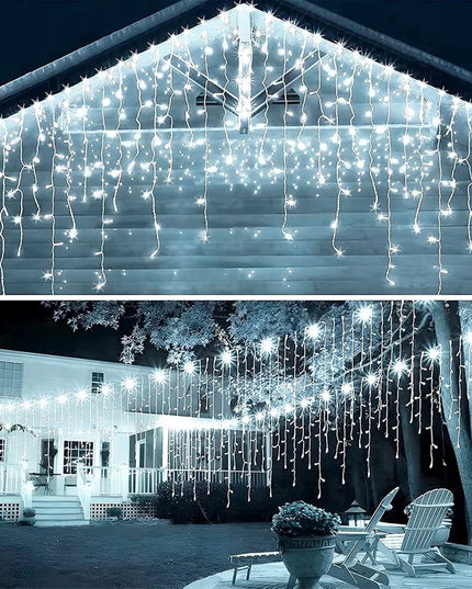 ŠVYTINTI užuolaida kalėdinė girlianda lauko sodo lemputės 500LED 11,5 m