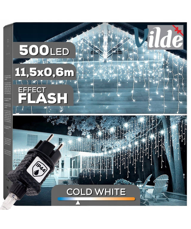 Šviečianti užuolaida-girlianda, Kalėdinė lauko sodui, 500 LED lempučių 11,5m