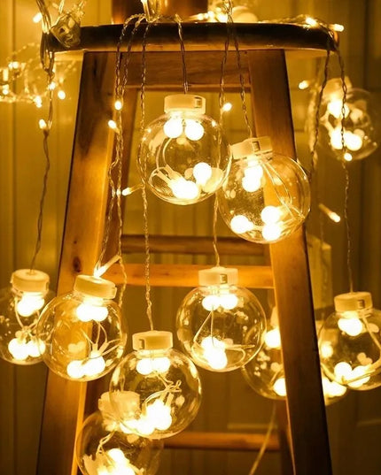 Šventinė LED šviesos girlianda su rutuliais, 12 W, šilta šviesa, 3200 K