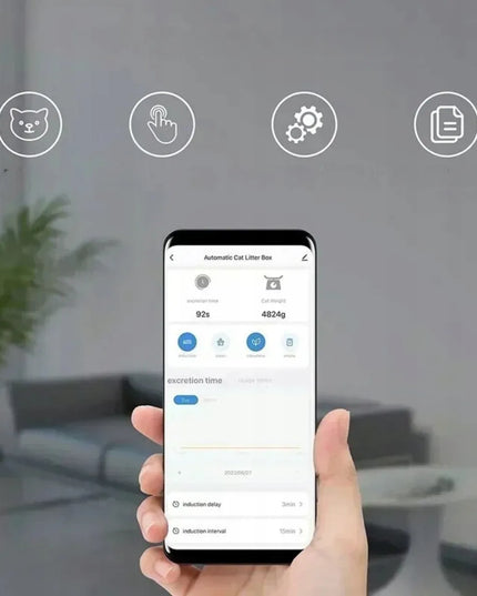 Išmanus automatinis savaime išsivalantis uždaras kačių tualetas, baltas