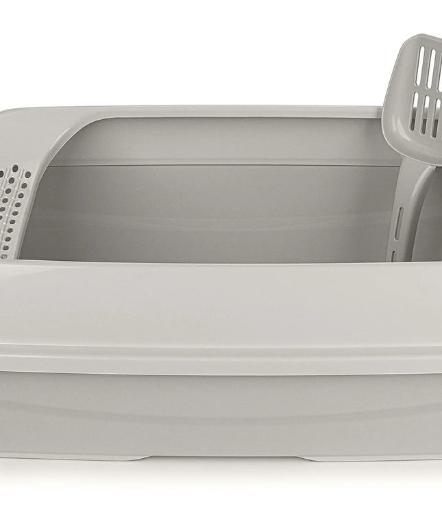 Atvira kačių kraiko dėžė Happet Select pilkai smėlinės spalvos 49 cm + semtuvėlis