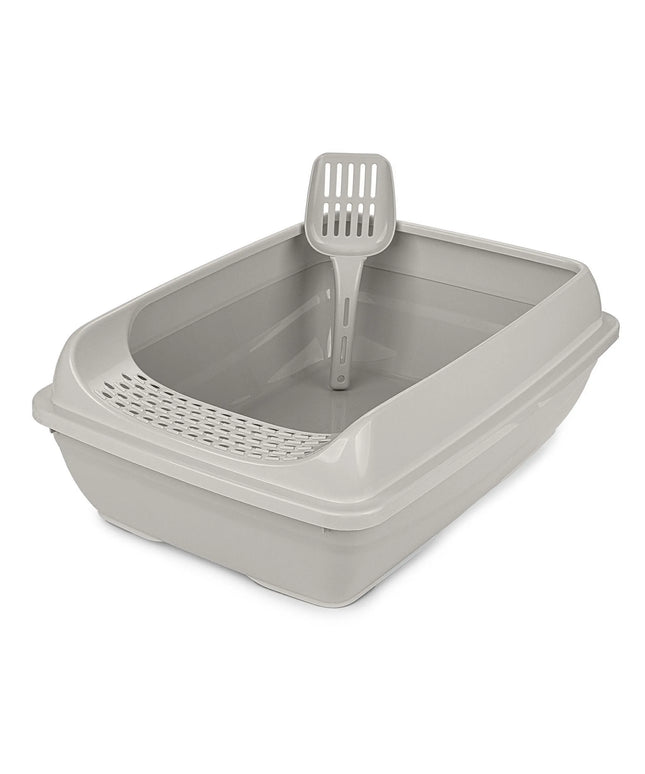 Atvira kačių kraiko dėžė Happet Select pilkai smėlinės spalvos 49 cm + semtuvėlis