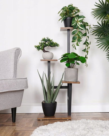 METALINIS 4 PAKOPŲ STOVAS GĖLĖMS, AUGALAMS, VAZONAMS