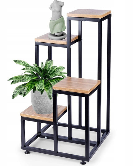 METALINIS 4 PAKOPŲ STOVAS GĖLĖMS, AUGALAMS, VAZONAMS