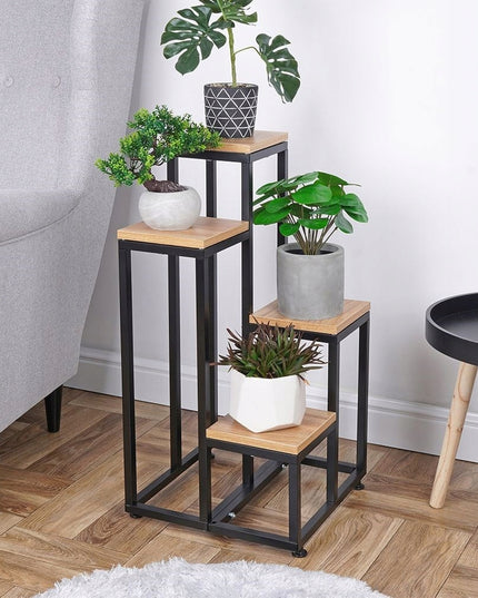 METALINIS 4 PAKOPŲ STOVAS GĖLĖMS, AUGALAMS, VAZONAMS