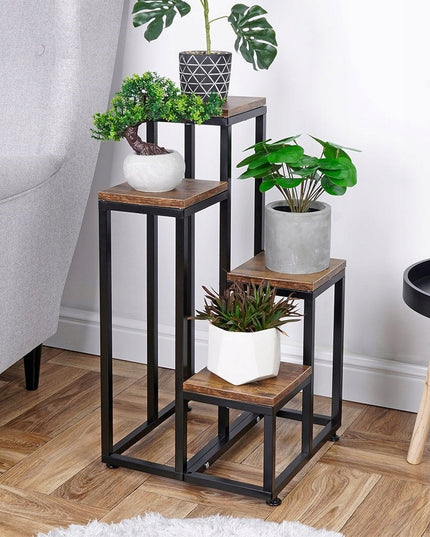 METALINIS 4 PAKOPŲ STOVAS GĖLĖMS, AUGALAMS, VAZONAMS