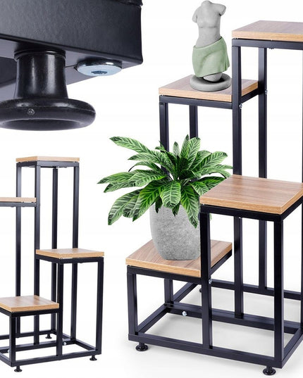 METALINIS 4 PAKOPŲ STOVAS GĖLĖMS, AUGALAMS, VAZONAMS