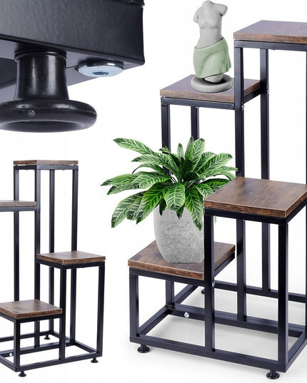 METALINIS 4 PAKOPŲ STOVAS GĖLĖMS, AUGALAMS, VAZONAMS