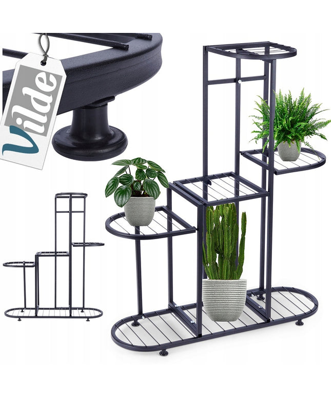 5 pakopų metalinis gėlių stovas vazonams, augalams, gėlėms