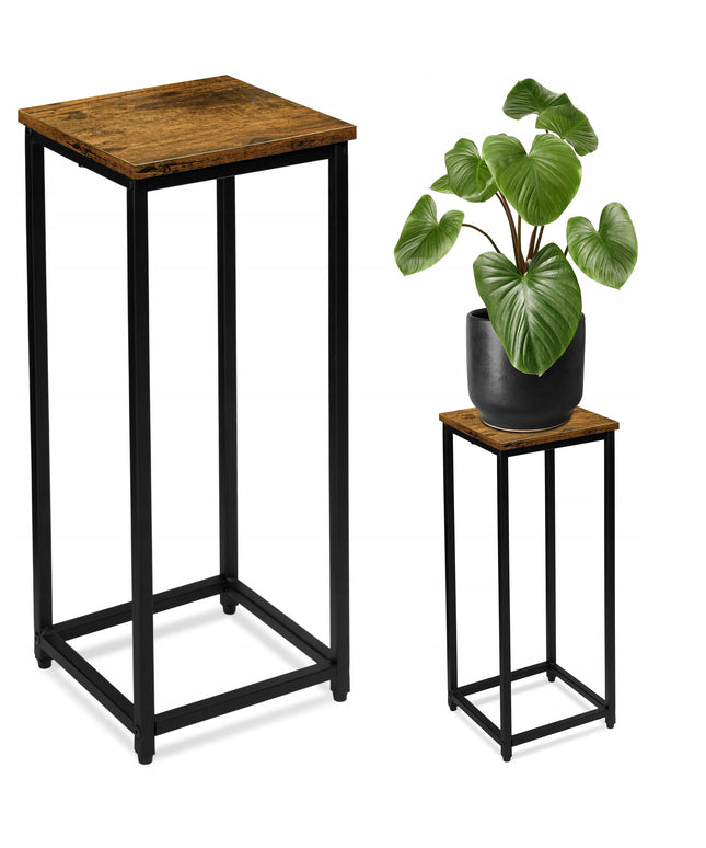 Loft stiliaus gėlių stovas ARBEN RUSTIC loft juodas 60 cm