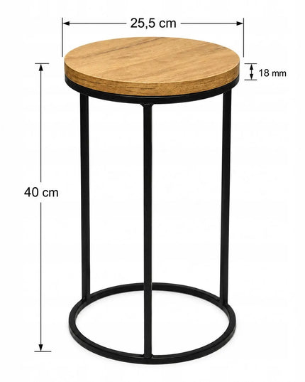 Apvalus gėlių stovas su stalviršiu ąžuolo spalvos 40 cm