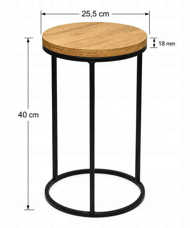 Apvalus gėlių stovas su stalviršiu ąžuolo spalvos 40 cm