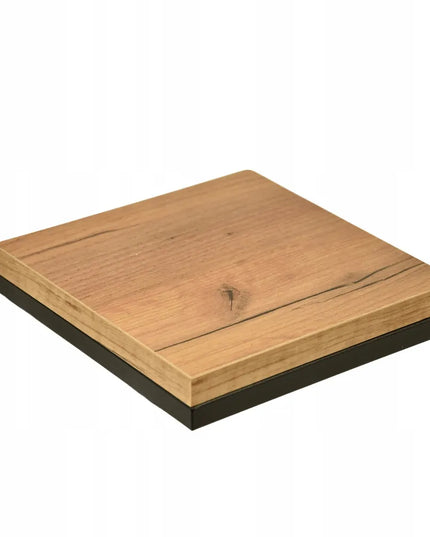 Gramix metalinis gėlių stovas 40 cm, staliukas su ąžuolo spalvos stalviršiu, juodas