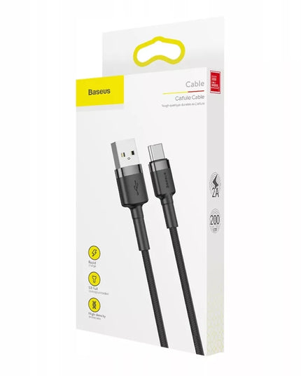 Įkroviklis BASEUS telefonui, 2x USB, USB-C, 30W, 3A PD QC + laidas USB-USB-C, 2m