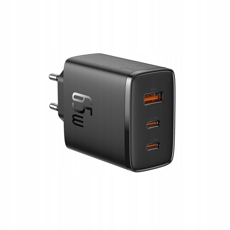 Įkroviklis BASEUS GaN 65W Greitas įkrovimas 2x USB-C USB PD3.0 QC3.0 AFC SCP