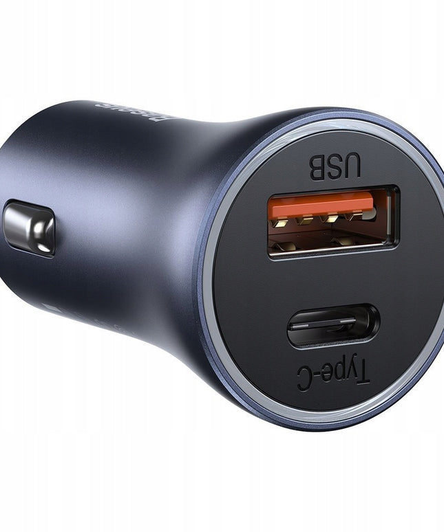 Automobilinis USB-C USB įkroviklis BASEUS 40W PD QC SCP FCP AFC Galingas Greitas