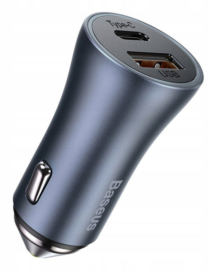 Automobilinis USB-C USB įkroviklis BASEUS 40W PD QC SCP FCP AFC Galingas Greitas