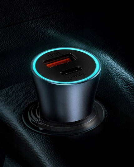 Automobilinis USB-C USB įkroviklis BASEUS 40W PD QC SCP FCP AFC Galingas Greitas