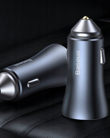 Automobilinis USB-C USB įkroviklis BASEUS 40W PD QC SCP FCP AFC Galingas Greitas