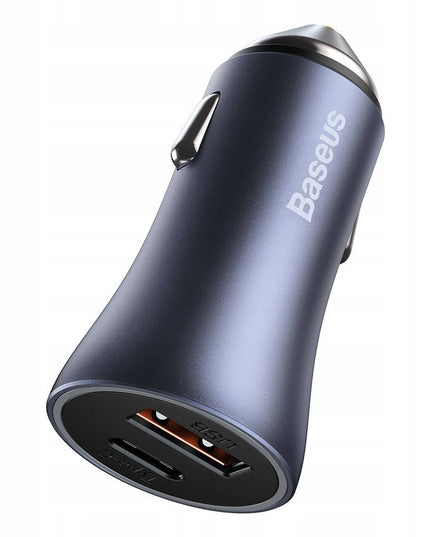Automobilinis USB-C USB įkroviklis BASEUS 40W PD QC SCP FCP AFC Galingas Greitas