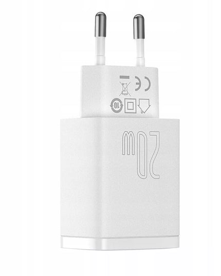 Įkroviklis BASEUS USB USB-C 20W Telefonui, 2 prievadai, Universalus, Greitas QC 3A