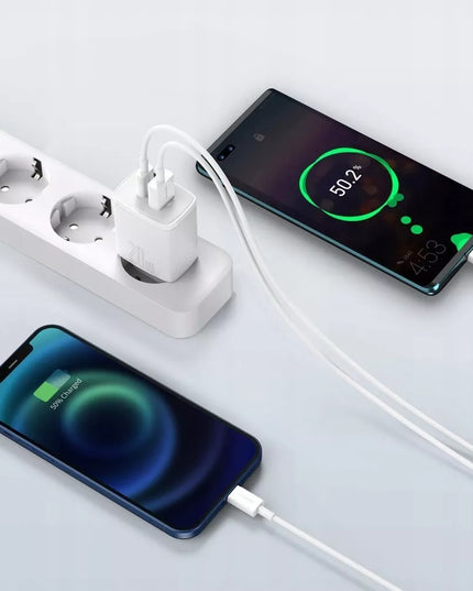 Įkroviklis BASEUS USB USB-C 20W Telefonui, 2 prievadai, Universalus, Greitas QC 3A
