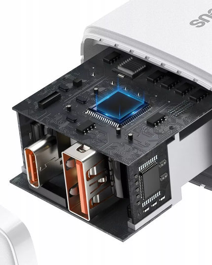 Įkroviklis BASEUS USB USB-C 20W Telefonui, 2 prievadai, Universalus, Greitas QC 3A