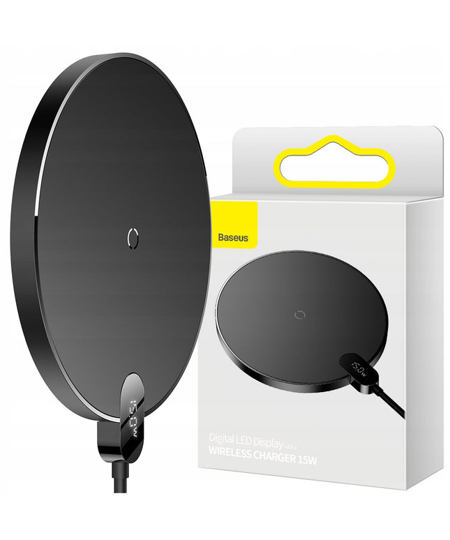 Belaidis indukcinis įkroviklis BASEUS Qi 15W, 1,5m laidas, USB C kištukas