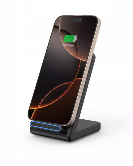 Spacecase indukcinis belaidis QI įkroviklis su telefono stovu 15W