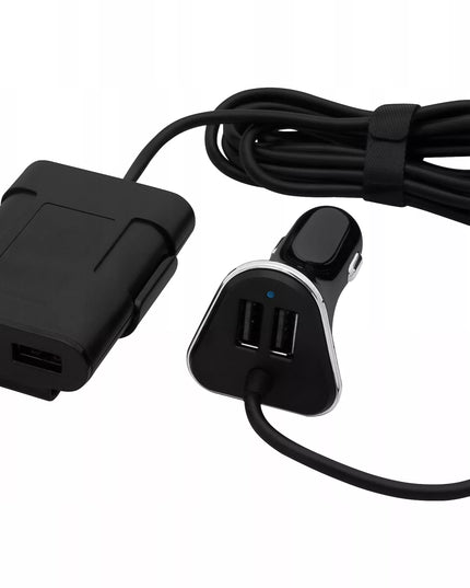 AUTOMOBILINIS ĮKROVIKLIS 2X USB IQ SMART 5V 12V 24V LAIDAS 1,7M