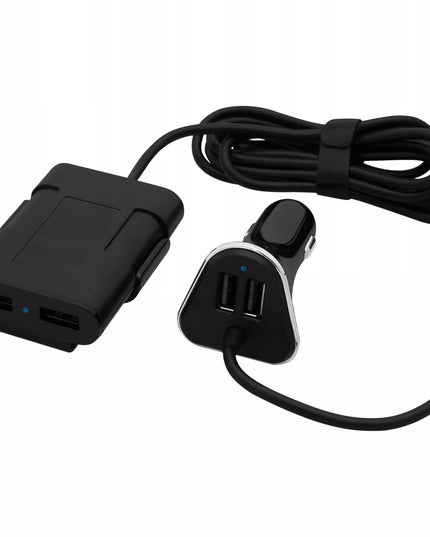 AUTOMOBILINIS ĮKROVIKLIS 2X USB IQ SMART 5V 12V 24V LAIDAS 1,7M