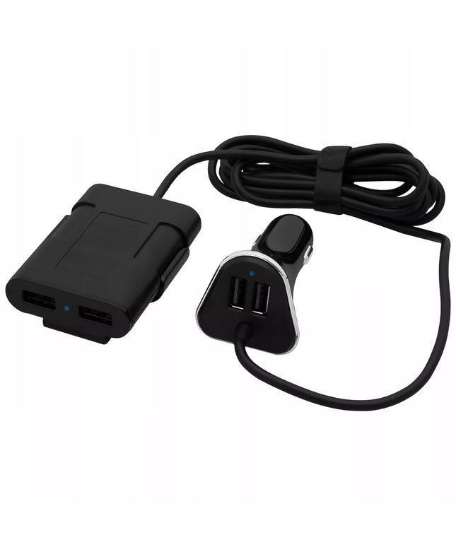 AUTOMOBILINIS ĮKROVIKLIS 2X USB IQ SMART 5V 12V 24V LAIDAS 1,7M