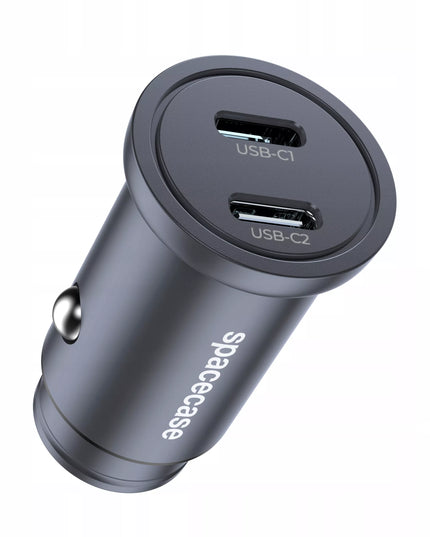 Automobilinis įkroviklis Spacecase 30W Mini, 2x USB-C PD PPS
