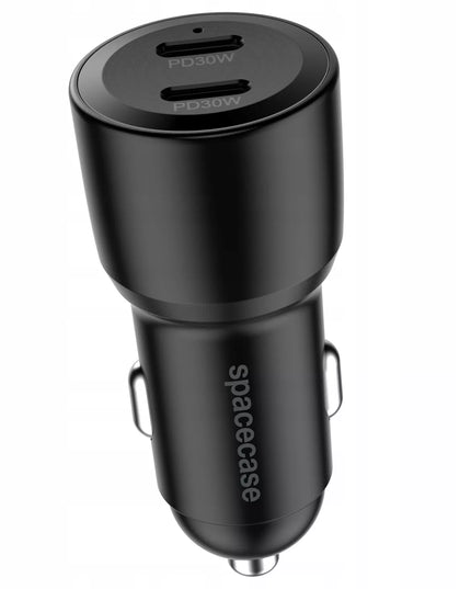 Automobilinis įkroviklis 60W 2x USB-C Type-C greitas įkrovimas QC 3.0 12V/24V