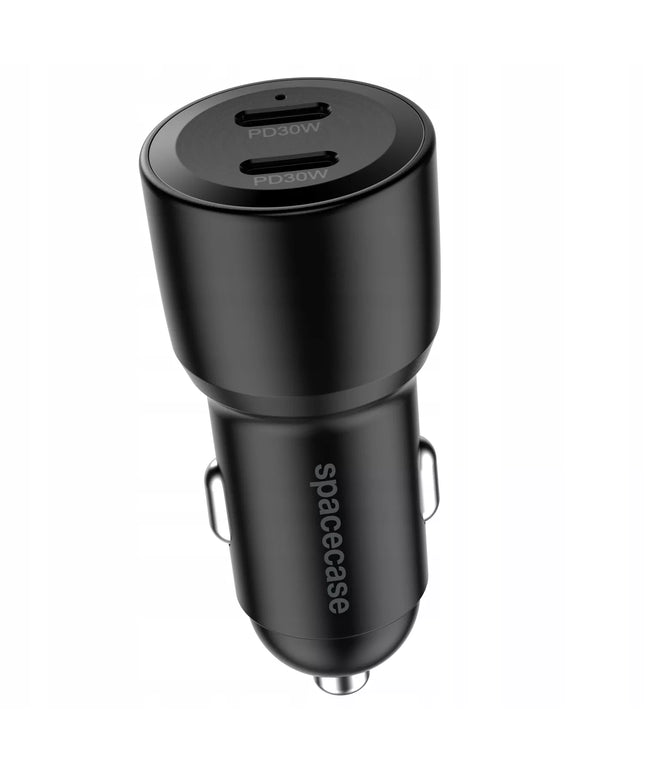 Automobilinis įkroviklis 60W 2x USB-C Type-C greitas įkrovimas QC 3.0 12V/24V