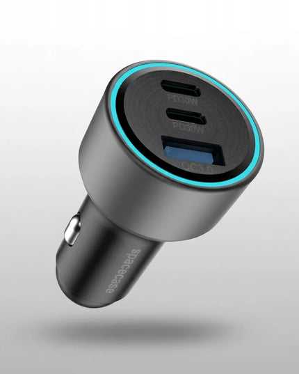 AUTOMOBILINIS ĮKROVIKLIS 60W USB, 2X USB-C, GREITAS ĮKROVIMAS 12V / 24V
