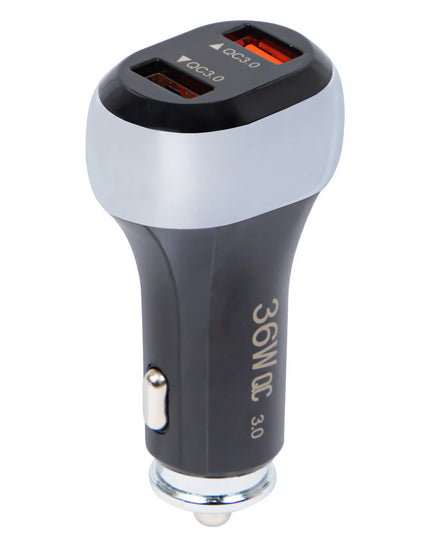 Automobilinis įkroviklis GREITAS ĮKROVIMAS 2x USB QC 36W galingas