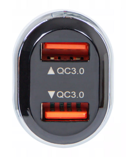 Automobilinis įkroviklis GREITAS ĮKROVIMAS 2x USB QC 36W galingas