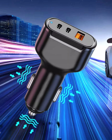 Automobilinis įkroviklis BLOW greitas įkrovimas USB 2x USB-C PD QC 68W galingas