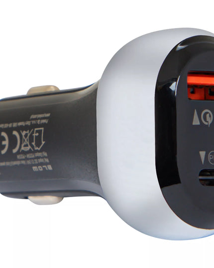 Automobilinis įkroviklis, greitasis įkrovimas, USB, USB-C PD QC, 38W, galingas