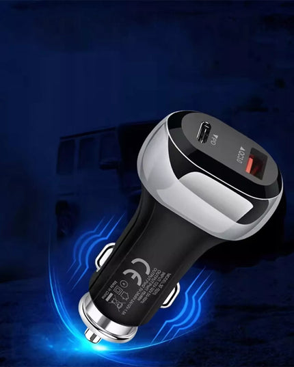 Automobilinis įkroviklis, greitasis įkrovimas, USB, USB-C PD QC, 38W, galingas