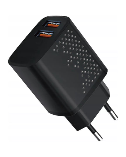 Tinklo įkroviklis su 2x USB QC 3.0 PD 18W lizdais + USB-A USB-C 1,5 m kabelis