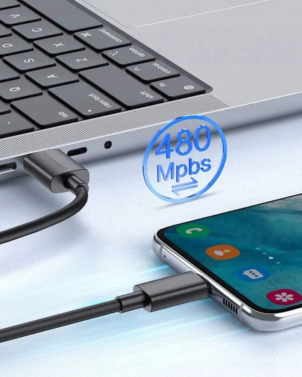 Tinklo įkroviklis su 2x USB QC 3.0 PD 18W lizdais + USB-A USB-C 1,5 m kabelis