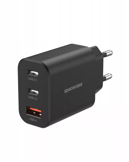 Spacecase 30W tinklo įkroviklis telefonui, greitas įkrovimas, 3x USB, USB-C