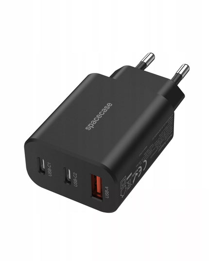 Spacecase 30W tinklo įkroviklis telefonui, greitas įkrovimas, 3x USB, USB-C